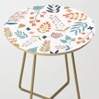Botanical Harmony | Floral Vintage Plants Colorful Leaves | Autumn Spring Nature Bohemian Chic Side Table Gallery Image 2