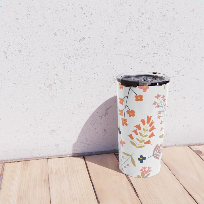 Botanical Harmony | Floral Vintage Plants Colorful Leaves | Autumn Spring Nature Bohemian Chic Travel Mug Gallery Image 4