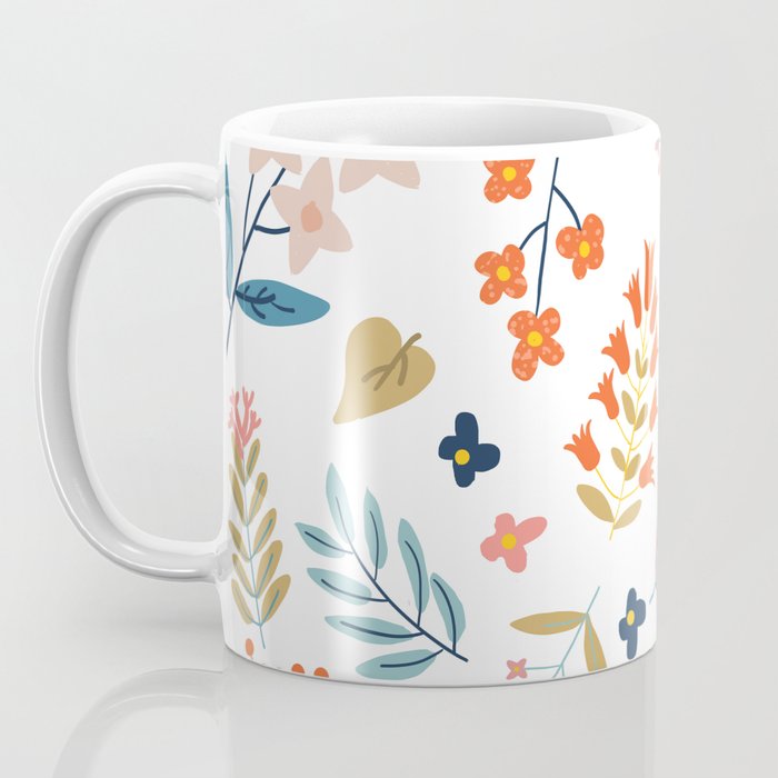 Botanical Harmony | Floral Vintage Plants Colorful Leaves | Autumn Spring Nature Bohemian Chic Coffee Mug Gallery Image 3