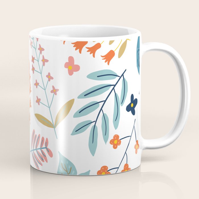 Botanical Harmony | Floral Vintage Plants Colorful Leaves | Autumn Spring Nature Bohemian Chic Coffee Mug Gallery Image 1