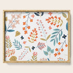 Botanical Harmony | Floral Vintage Plants Colorful Leaves | Autumn Spring Nature Bohemian Chic Serving Tray Gallery Image 1