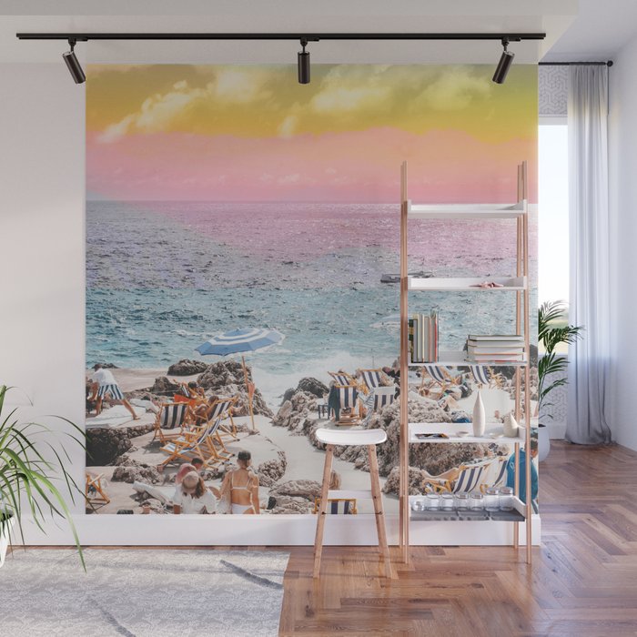Beach Day, Travel Photography Digital Wall Decor, Tropical Beach Island Collage Wall Mural Gallery Image 1