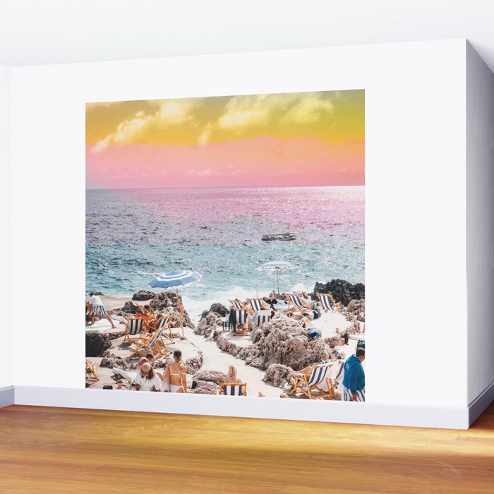 Beach Day, Travel Photography Digital Wall Decor, Tropical Beach Island Collage Wall Mural Gallery Image 2