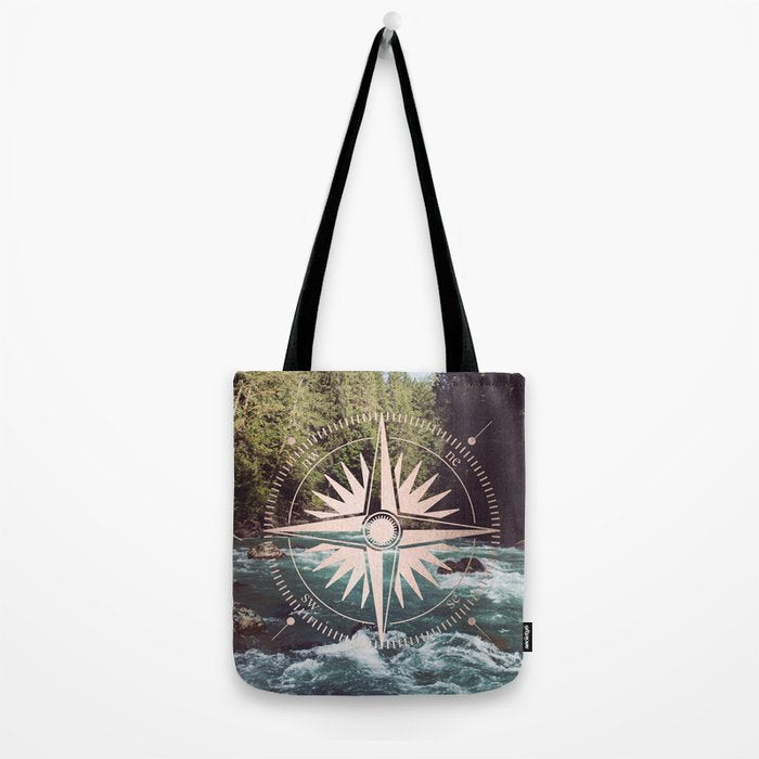 Rose Gold River Compass Tote Bag Gallery Image 2