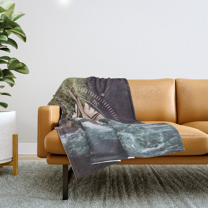 Rose Gold River Compass Throw Blanket Gallery Image 1