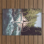 Rose Gold River Compass Outdoor Rug Gallery Image 1