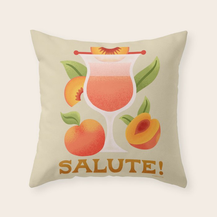 Bellini - Amalfi Coast Cocktails Throw Pillow Gallery Image 6