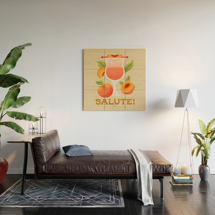 Bellini - Amalfi Coast Cocktails Wood Wall Art Gallery Image 2
