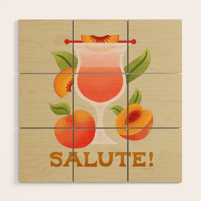 Bellini - Amalfi Coast Cocktails Wood Wall Art Gallery Image 1