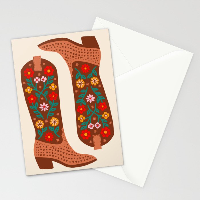 Cowgirl Boots - Bright Multicolor Stationery Card Gallery Image 2