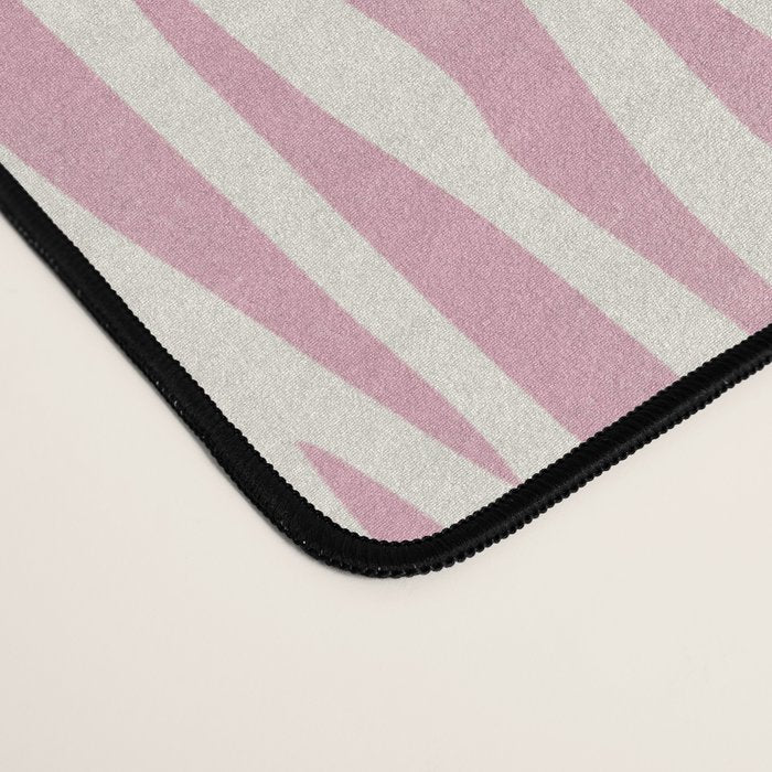 Tiger Stripes In Pink and Cream Desk Mat Gallery Image 4
