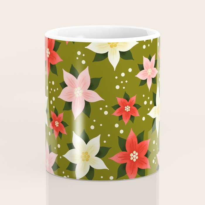 Poinsettia Pattern Coffee Mug Gallery Image 4