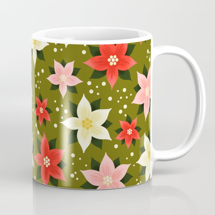 Poinsettia Pattern Coffee Mug Gallery Image 1
