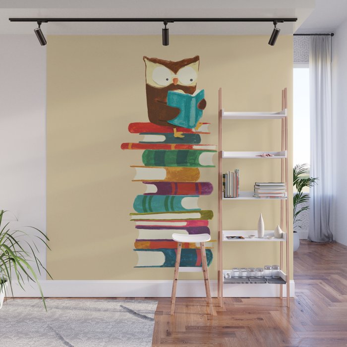 Owl Reading Rainbow Wall Mural Gallery Image 1