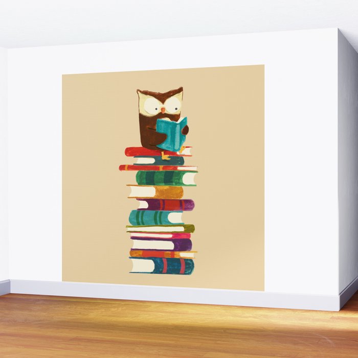 Owl Reading Rainbow Wall Mural Gallery Image 2