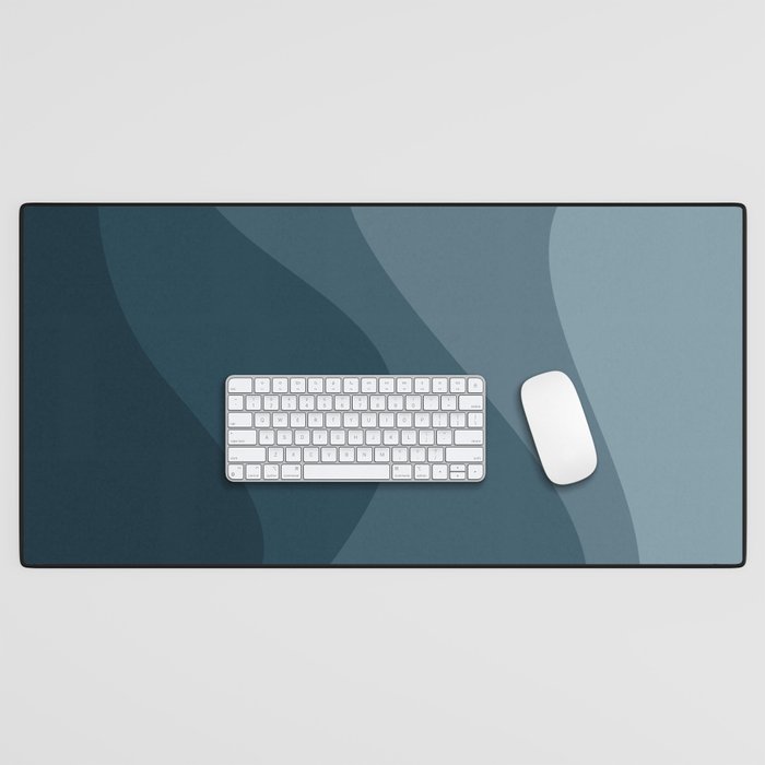 Abstract Color Waves - Blue Tones Desk Mat Gallery Image 1