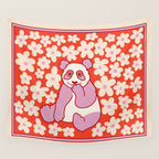 Panda Kisses Wall Tapestry Gallery Image 4