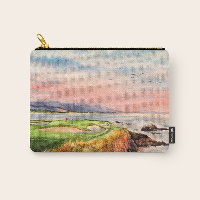 Pebble Beach Golf Course Hole 7 Carry All Pouch Gallery Image 1