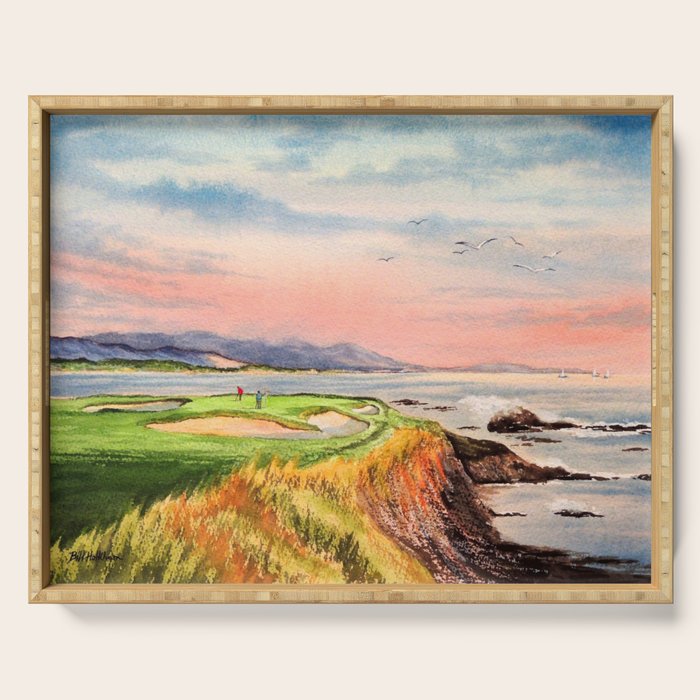 Pebble Beach Golf Course Hole 7 Serving Tray Gallery Image 1