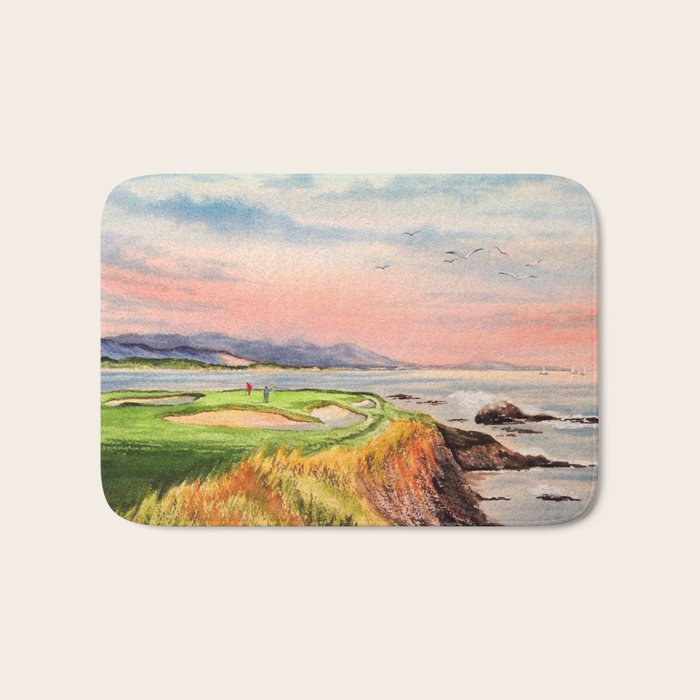 Pebble Beach Golf Course Hole 7 Bath Mat Gallery Image 1