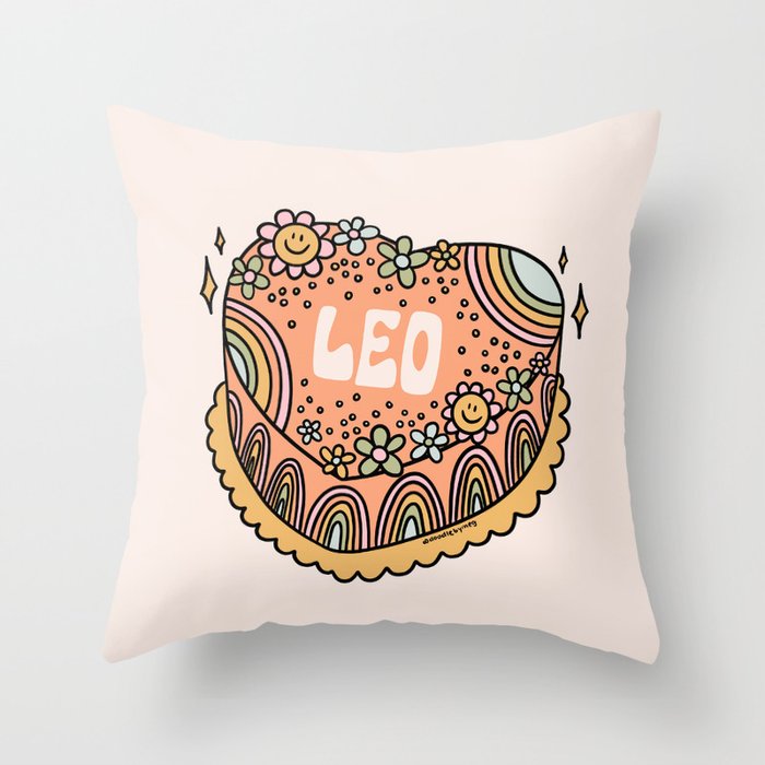 Leo Heart Cake Throw Pillow Gallery Image 6