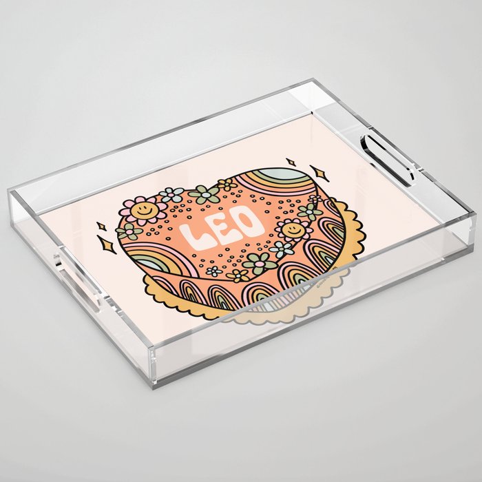 Leo Heart Cake Acrylic Tray Gallery Image 1