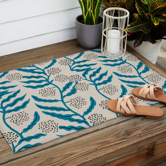 LA VILLE VINE BLUE Outdoor Rug Gallery Image 2