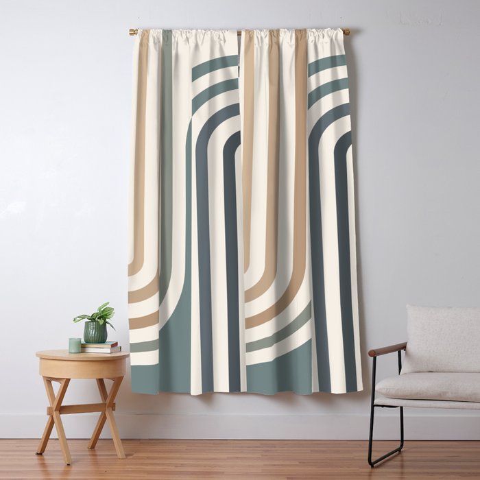 Bold Curvature Stripes II Window Curtain Gallery Image 1