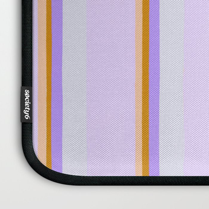 Lavender Pinstripes Laptop Sleeve Gallery Image 3