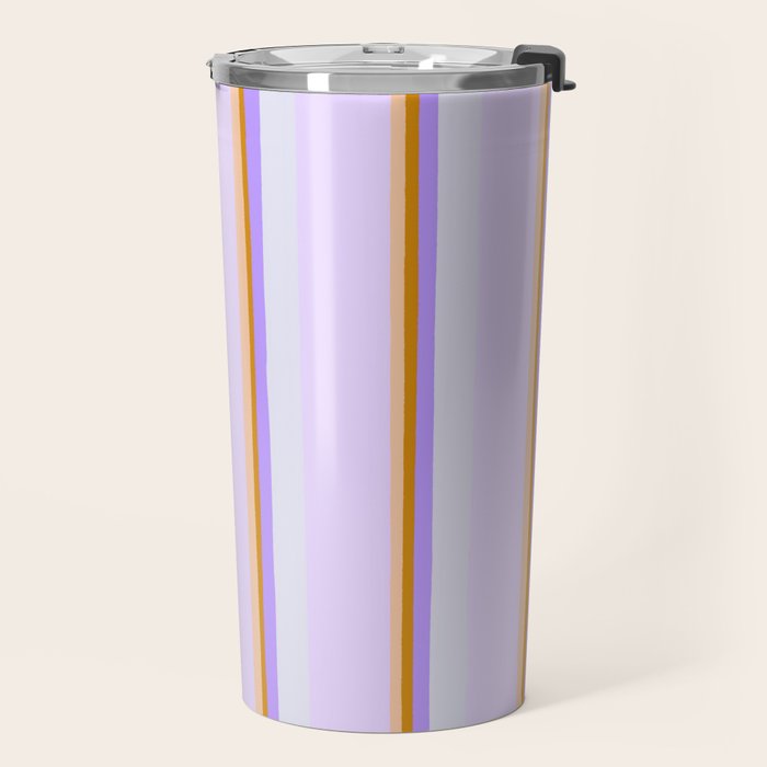 Lavender Pinstripes Travel Mug Gallery Image 2