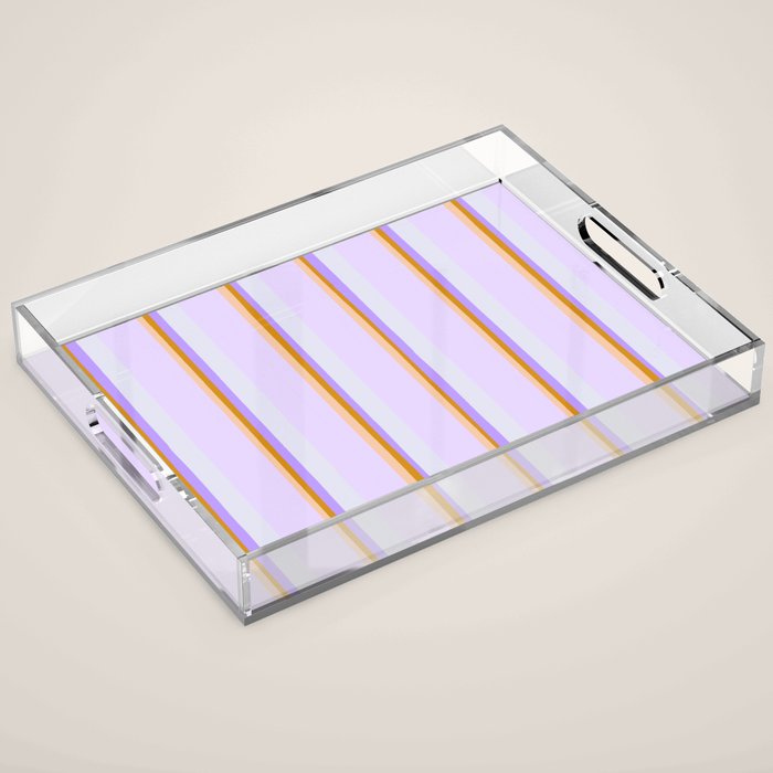 Lavender Pinstripes Acrylic Tray Gallery Image 1