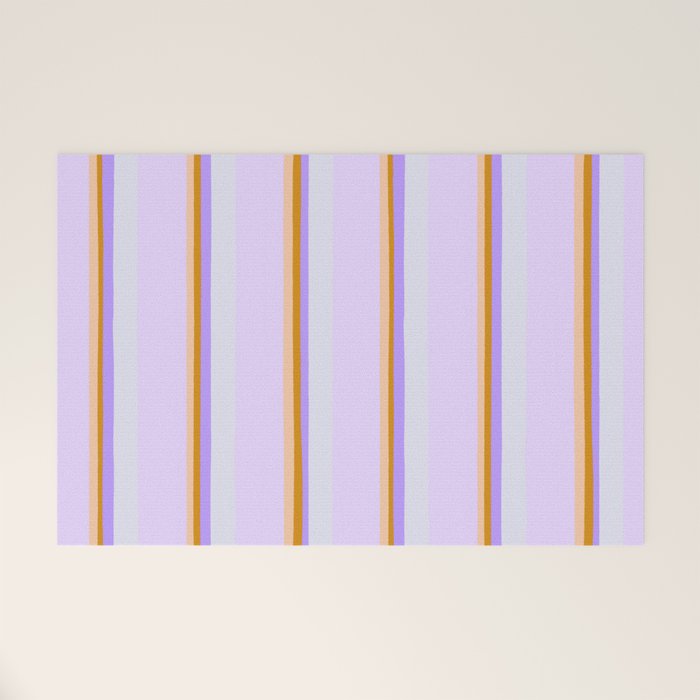 Lavender Pinstripes Welcome Mat Gallery Image 1