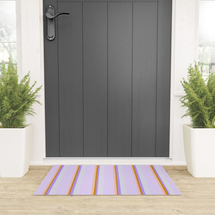 Lavender Pinstripes Welcome Mat Gallery Image 3