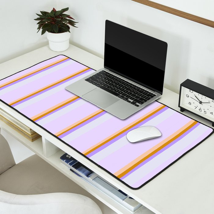 Lavender Pinstripes Desk Mat Gallery Image 2