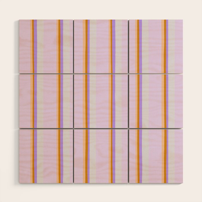 Lavender Pinstripes Wood Wall Art Gallery Image 1