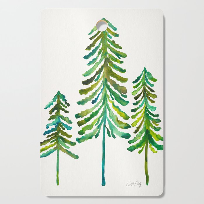 Pine Trees â Green Palette Cutting Board Gallery Image 1