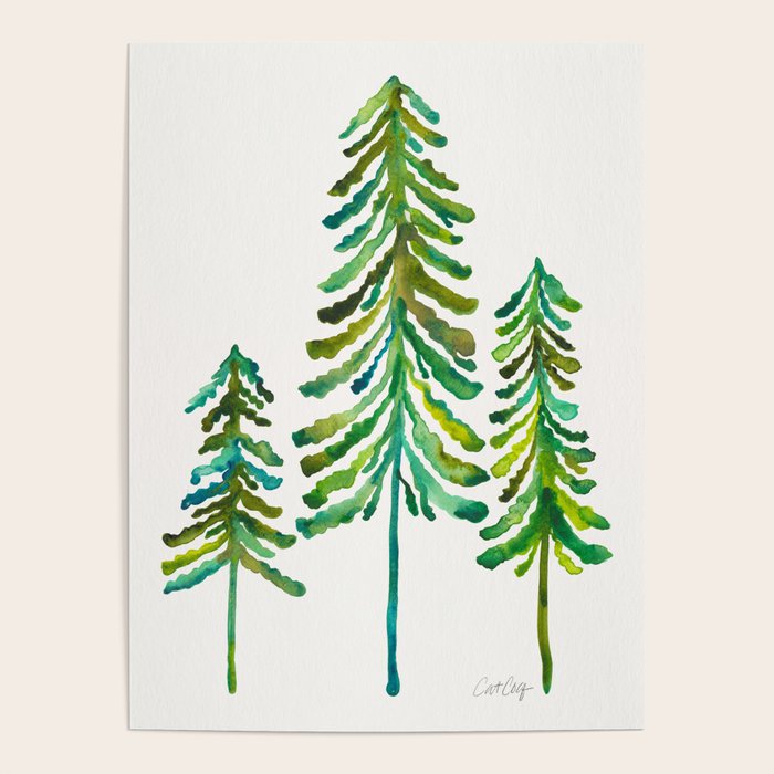 Pine Trees - Green Palette Poster Gallery Image 4