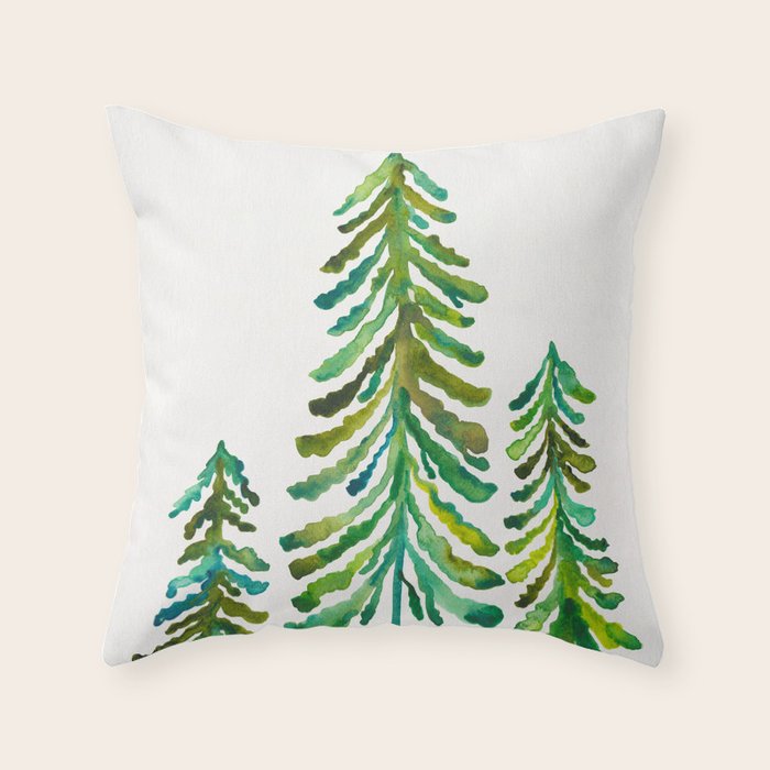 Pine Trees - Green Palette Throw Pillow Gallery Image 6