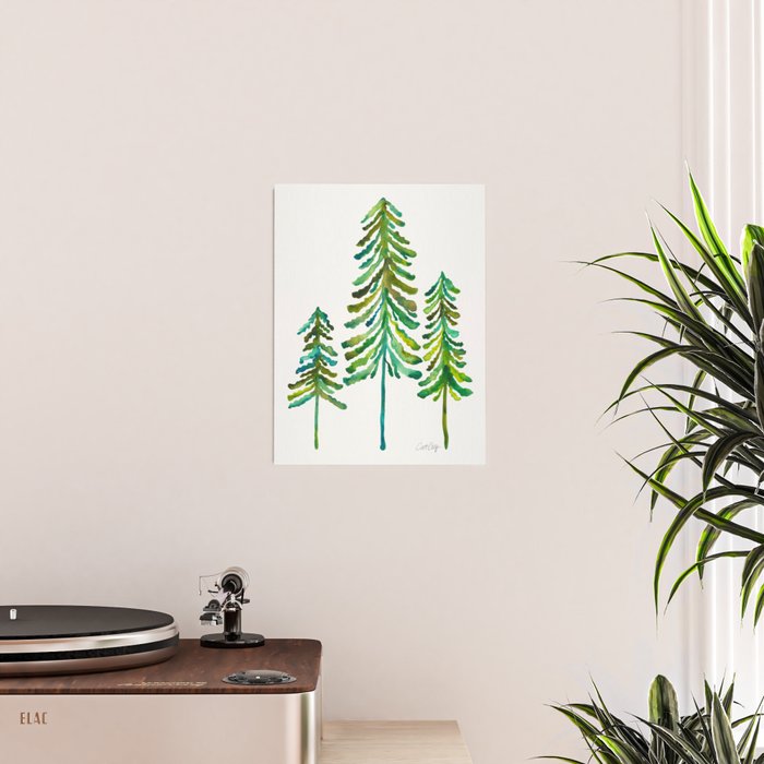 Pine Trees - Green Palette Poster Gallery Image 2
