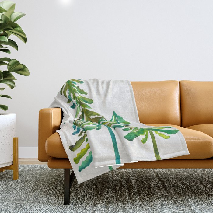 Pine Trees - Green Palette Throw Blanket Gallery Image 1