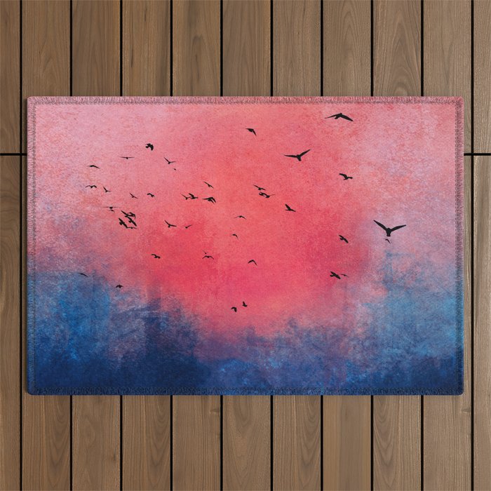 Abstract Fire Sunset Adventure  Outdoor Rug Gallery Image 1