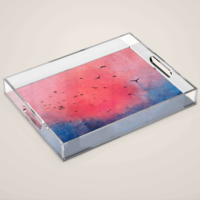 Abstract Fire Sunset Adventure  Acrylic Tray Gallery Image 1