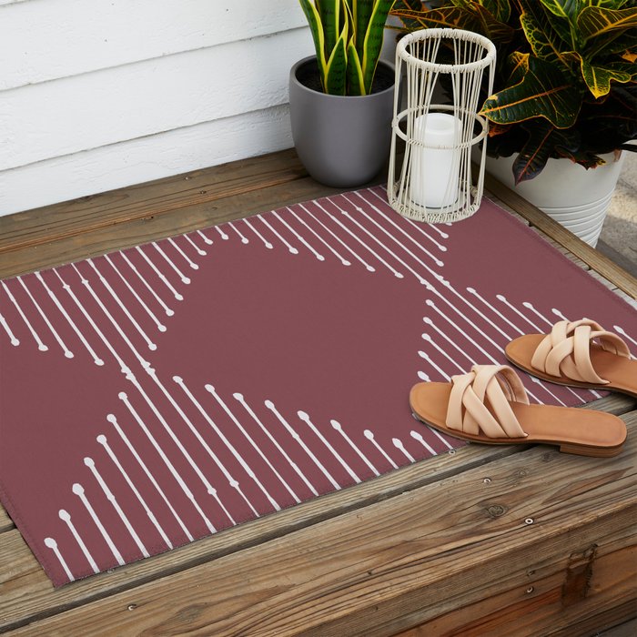 Geo (Plum) Outdoor Rug Gallery Image 2