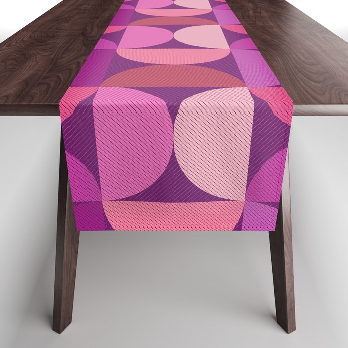 Mid Century Modern Shapes - Pink Magenta Table Runner Gallery Image 1