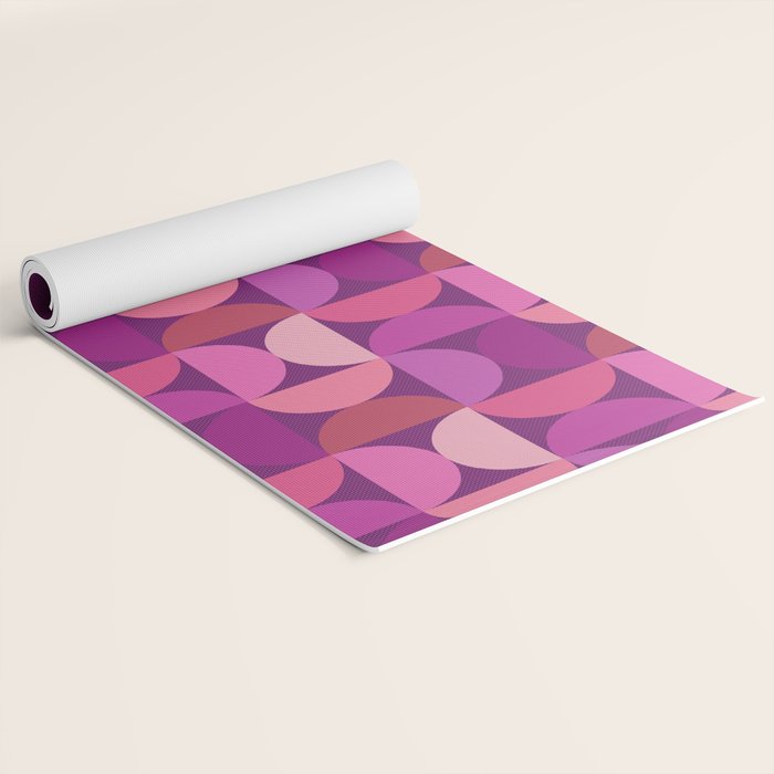 Mid Century Modern Shapes - Pink Magenta Yoga Mat Gallery Image 2