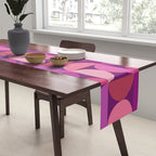 Mid Century Modern Shapes - Pink Magenta Table Runner Gallery Image 2
