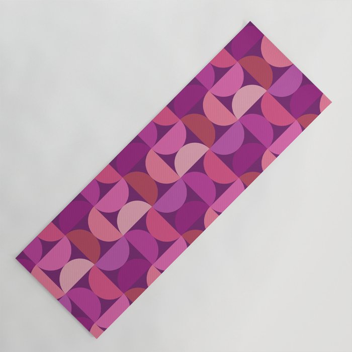 Mid Century Modern Shapes - Pink Magenta Yoga Mat Gallery Image 1
