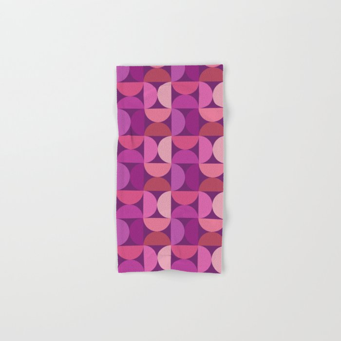 Mid Century Modern Shapes - Pink Magenta Bath Towel Gallery Image 1