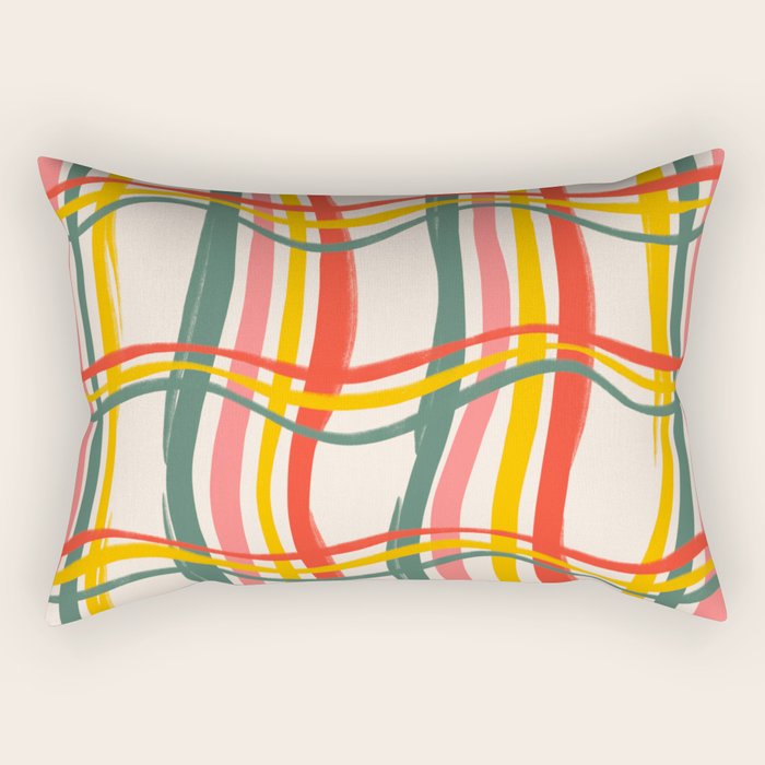 Wavy Plaid Rectangular Pillow Gallery Image 1
