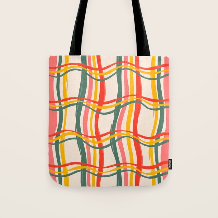 Wavy Plaid Tote Bag Gallery Image 1